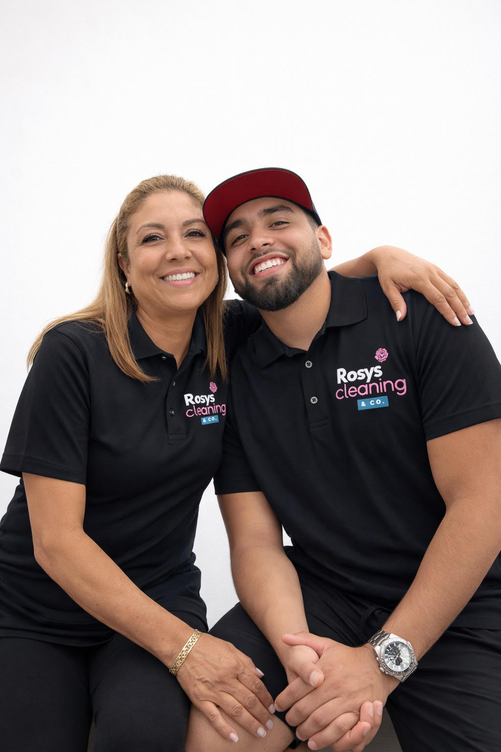 Rosy and her son — the mother-and-son owners of Rosy's Cleaning & Co.